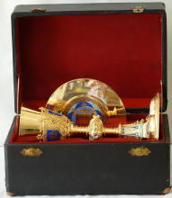 Solid silver gilt antique French Gothic Chalice.